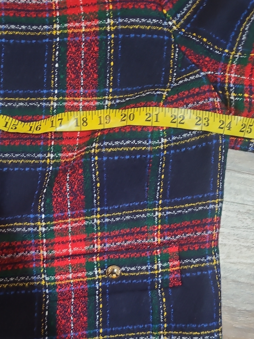 Talbots Women's Tweed Blazer Jacket Size 16w Check Pattern Gold Buttons - Picture 4 of 8